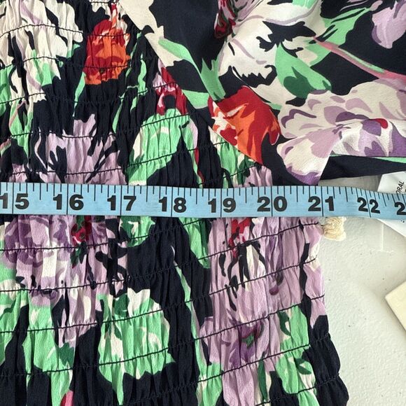 Caffe Marrahesh Blouse Womens XL Floral Smoked Tropical Vacation‎ Beachy - Picture 7 of 10